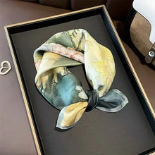 Load image into Gallery viewer, 2025 New 100% Pure Silk Scarf Women Neck Hair Foulard Bandana Square Small Headband Hijab Print Poncho Scarves Pashmina