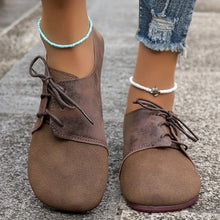 Load image into Gallery viewer, Brown Round Toe Flats Shoes Women 2025 Faux Suede Lace Up Flat Shoes for Woman Plus Size 43 Soft Walking Casual Shoes Female