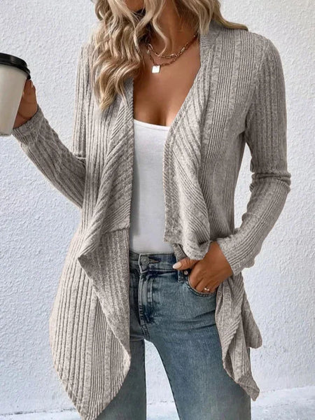 Autumn/Winter New Women's Cardigan Top Solid Color Casual Fashionable Loose Long Sleeve Knitted Sweater Jacket