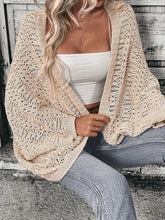Load image into Gallery viewer, Polyester 100.00% Solid Color Camisole Knit Cardigan Elegant Front Open Bat Wing Sleeve Loose Cardigan for Women