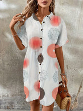 Load image into Gallery viewer, New Summer Everyday Casual Women's Short Sleeve Shirt Dress  Sweet Fashion Single-breasted Dress Floral Print Elegant Dress