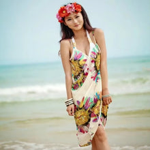 Load image into Gallery viewer, Printed Cover-ups Sexy Beach Dress Women Halter Sling Chiffon Beach Towel Bikini Wrap Pareo Skirts Open-Back Swimwear