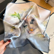 Load image into Gallery viewer, 2025 New 100% Pure Silk Scarf Women Neck Hair Foulard Bandana Square Small Headband Hijab Print Poncho Scarves Pashmina
