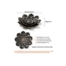 Load image into Gallery viewer, Incense Stick Holder Alloy Lotus Line Incense Burner Yoga Sage Sandalwood Coil Base Bronze Crafs Home Decor Christmas Gift