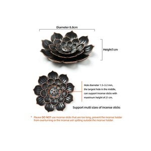 Incense Stick Holder Alloy Lotus Line Incense Burner Yoga Sage Sandalwood Coil Base Bronze Crafs Home Decor Christmas Gift