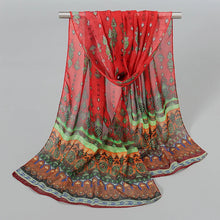 Load image into Gallery viewer, Ethnic New Chiffon Scarf For Women Summer Print Thin Sunscreen Scarves Soft Shawl Foulard Viscose Autumn Female Wrap Shawls