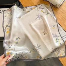 Load image into Gallery viewer, 2025 New 100% Pure Silk Scarf Women Neck Hair Foulard Bandana Square Small Headband Hijab Print Poncho Scarves Pashmina