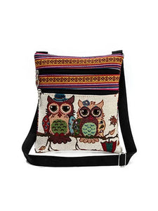 Fashion Trend Owl Pattern Woven Embroidery Crossbody Ethnic Ladies Shoulder Bag For Women