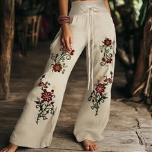 Load image into Gallery viewer, Autumn Fashion Casual Temperament Comfortable and Elegant Plant Print Women&#39;s Elastic Waist Pants