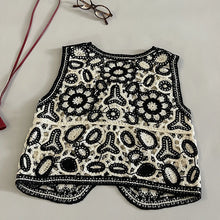 Load image into Gallery viewer, Women Floral Embroidered Crochet Vest Top Summer Beach Cover Up Cardigan Waistcoat Boho Chic Vacation Outfit