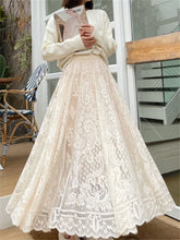 Load image into Gallery viewer, Vintage Women&#39;s Lace Crochet Umbrella Long Skirts Bohemian High Waist Hollow Out Female Maxi Skirts Spring Summer