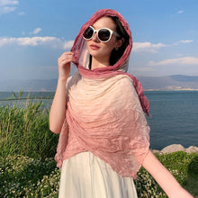 Load image into Gallery viewer, Women's Gradient Color Linen Scarf for Travel Fashionable Versatile Casual Windproof Sand Proof Headscarf Women's Shawl