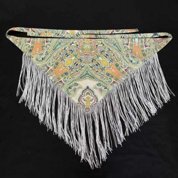 Chinese Style Ethnic Triangular Waistband Embroidered Printing Tassel Floral Triangular Belt Jeans Decor Clothing Accessories