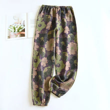 Load image into Gallery viewer, New Spring Summer Women's Pajamas 100% Cotton Crepe Pants Women's Comfortable Loose Large Leaf Home Pants Thin Bottoms
