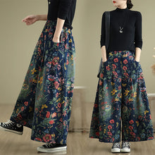 Load image into Gallery viewer, plus Size Denim Wide Leg Pants Women's Autumn Winter New Print Elastic Loose Slimming Casual Straight Cut Commute Sle High ...