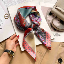 Load image into Gallery viewer, 70cm Leopard Print Silk Square Scarf for Women Satin Shawl Fashion Wraps Neckerchief Female Hair Bands Ribbon Headband Bandana