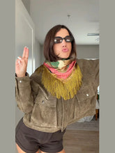 Load image into Gallery viewer, Tassel Floral Women ’s Scarf Large Square Silky Satin Scarf With Olive Fringe Trim Scarf Female 2026 Spring Woman Accessory