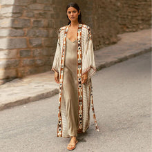 Load image into Gallery viewer, 2026 Women Swimsuit Beach Cover Up dress Sleeve Kaftan Beach Tunic Long Pareos Bikinis Cover ups Summer Robe Plage Beachwear