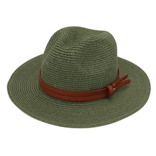Load image into Gallery viewer, Summer Straw Sun Hat Panama Hats Grass Knitted Gift Hat Breathable Leisure Jazz Hat European American Style Straw Hat Beach Caps