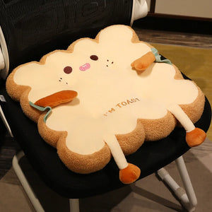 Simulation Bread Toast Cushion Stuffed Memory Foam Sliced Bread Food Pillow Sofa Chair Decor Seat Cushion Cute Student Chair Pad
