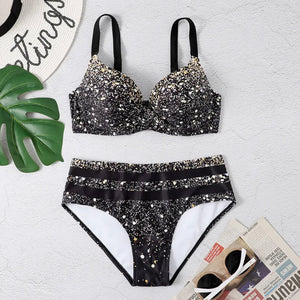 Summer Bikinis Women High Waisted Swimwear With Push Up Female Swimsuit 2024 Swimming Bathing Suit Bikini Set Beach Wear Bather