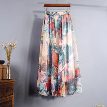 Load image into Gallery viewer, Vintage Bohemian Long Skirts Women Elegant Chiffon Saia Harajuku Beach High Waist Long Skirt Woman Clothes Faldas Tutu Vestidos