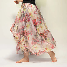 Load image into Gallery viewer, Vintage Bohemian Long Skirts Women Elegant Chiffon Saia Harajuku Beach High Waist Long Skirt Woman Clothes Faldas Tutu Vestidos