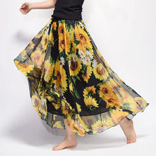 Load image into Gallery viewer, Vintage Bohemian Long Skirts Women Elegant Chiffon Saia Harajuku Beach High Waist Long Skirt Woman Clothes Faldas Tutu Vestidos