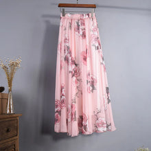 Load image into Gallery viewer, Vintage Bohemian Long Skirts Women Elegant Chiffon Saia Harajuku Beach High Waist Long Skirt Woman Clothes Faldas Tutu Vestidos