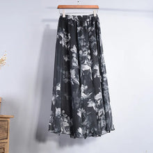 Load image into Gallery viewer, Vintage Bohemian Long Skirts Women Elegant Chiffon Saia Harajuku Beach High Waist Long Skirt Woman Clothes Faldas Tutu Vestidos