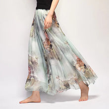 Load image into Gallery viewer, Vintage Bohemian Long Skirts Women Elegant Chiffon Saia Harajuku Beach High Waist Long Skirt Woman Clothes Faldas Tutu Vestidos