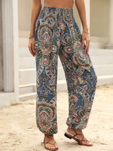 Load image into Gallery viewer, Women&#39;s Casual Summer Harem Pants Floral Beach Pants High Waist Boho Pants with Pockets