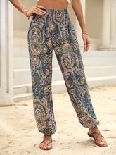 Load image into Gallery viewer, Women&#39;s Casual Summer Harem Pants Floral Beach Pants High Waist Boho Pants with Pockets