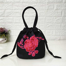 Load image into Gallery viewer, Ethnic style embroidered bag, embroidered canvas bag, mobile phone change, drawstring small bag, women&#39;s bucket bag