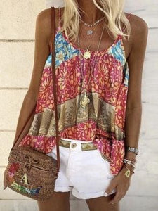 Summer New Product Loose Print Camisole Vest Top