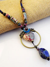 Load image into Gallery viewer, Hand Woven Retro Pendant Love Ceramic Necklace