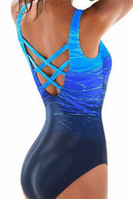 Load image into Gallery viewer, Scoop Neck Color Block One Piece Swimwear