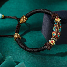 Load image into Gallery viewer, Dragon Knot Hand woven Bracelet Bohemian Women&#39;s Vintage Brass Ethnic Hand Rope Bracelet