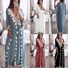 Load image into Gallery viewer, Bohemian Long Ethnic Style Tassel Beach Loose Dress