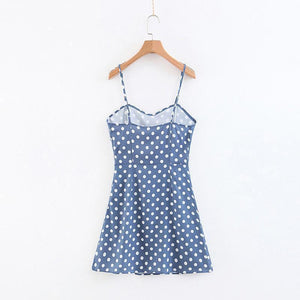 Summer Elegant Polka Dot Sling Mini Dress