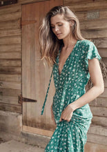 Load image into Gallery viewer, Spring New Bow Print V-Neck Short Sleeve High Waist Big Dress