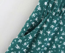Load image into Gallery viewer, Spring New Bow Print V-Neck Short Sleeve High Waist Big Dress