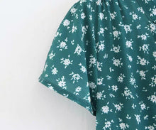 Load image into Gallery viewer, Spring New Bow Print V-Neck Short Sleeve High Waist Big Dress