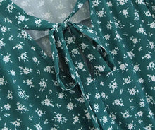Load image into Gallery viewer, Spring New Bow Print V-Neck Short Sleeve High Waist Big Dress