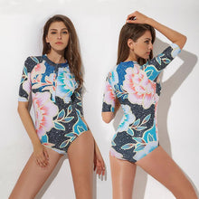 Load image into Gallery viewer, Sexy Conjoined Female Swimwear Hot Spring Long-sleeved Thin Surfing Diving Suit Swimwear