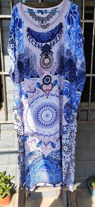 Thin Floral Printed Beach Loose Large Size Sunscreen Bikini Blouse Holiday Long Dress