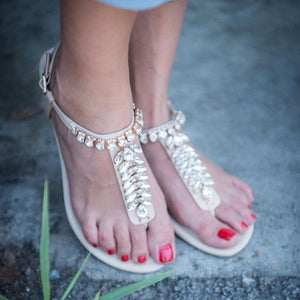 Summer Beach Flat Heel Clip Toe Sandals