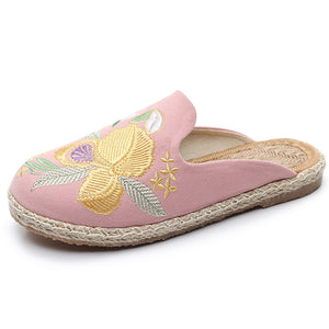 national hot tide women's shoes embroidery national wind cloth shoes flat sandals and slippers