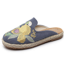 Load image into Gallery viewer, national hot tide women&#39;s shoes embroidery national wind cloth shoes flat sandals and slippers