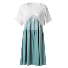 Load image into Gallery viewer, Summer V-neck Gradient Loose Short-Sleeved Dress